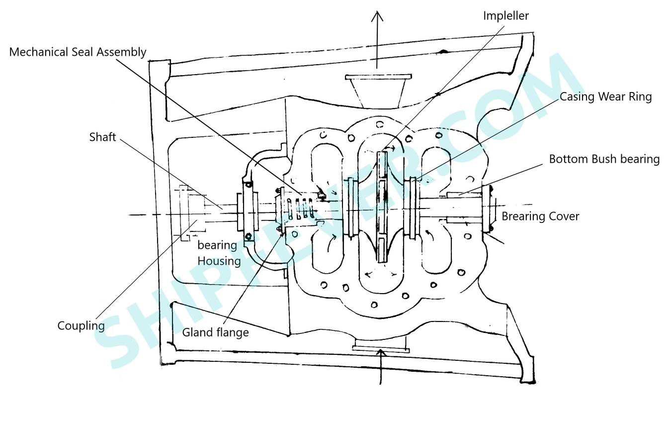 centrifugal pump assembly with wear rings